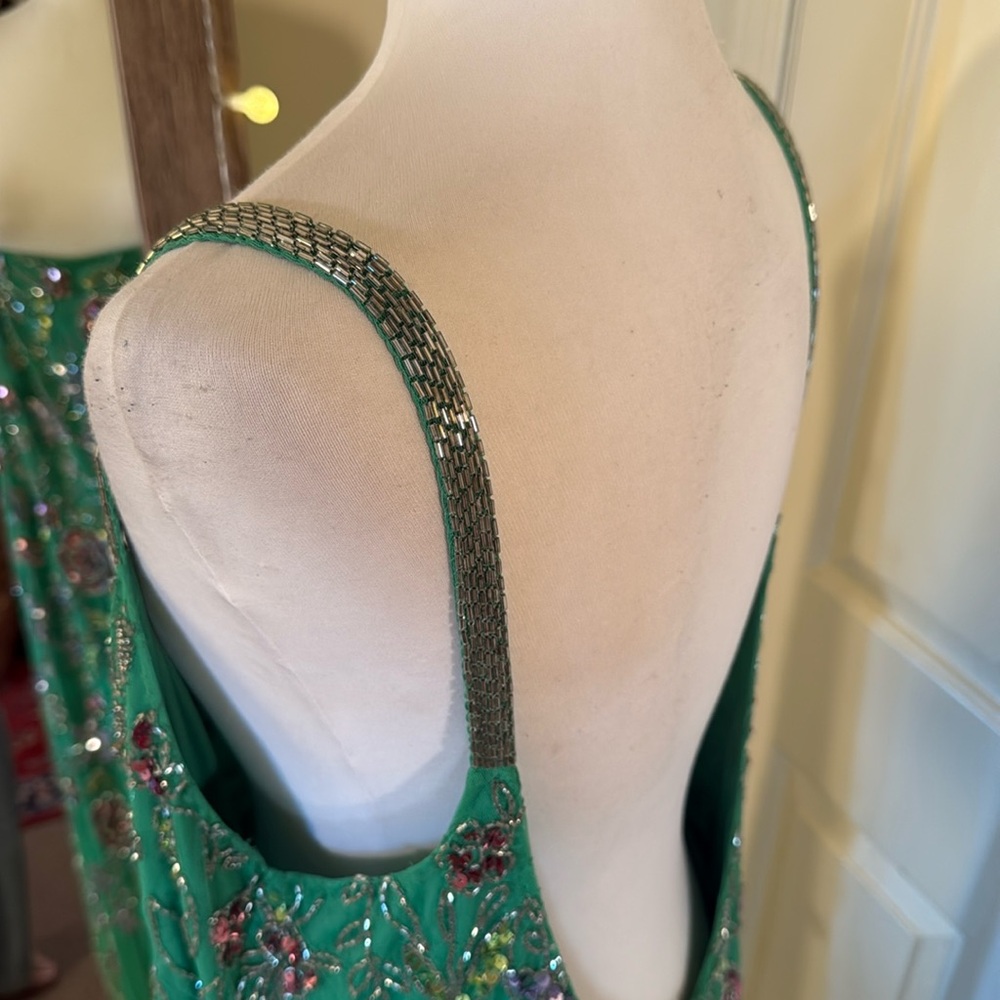 MAC DUGGAL
Hand Beaded Floral Gown with Beaded Spaghetti Straps - Picture 8 of 17